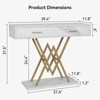 ELECWISH Console Table, White Modern Entryway Desk with Drawer, 39’’ Hallway Stand with Geometric Gold Base - 2 of 4