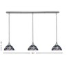 Toltec Lighting Any 3 - Light Chandelier in  Brushed Nickel with 7" Blue Mosaic Art Glass Shade - 2 of 2