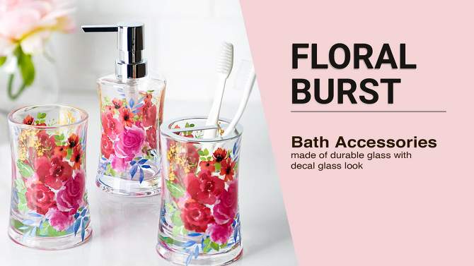 3pc Lotion Pump, Toothbrush Holder, Tumbler Floral Burst - Allure, 2 of 6, play video