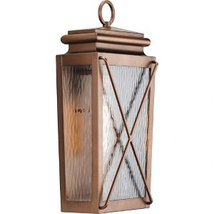 Progress Lighting Wakeford 1-Light Antique Copper Outdoor Wall Lantern with Clear Water Glass - 1 of 2