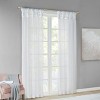 TopComfy Curtain Panels Twisted Tab Voile Sheer Curtain Pair Filtering Semi Transparent Drapes Anti Glare Breathable for Home, White, - 4 of 4