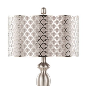 LumiSource Ashland 27" Table Lamps: Brushed Nickel, Empire Shade, UL Listed, Set of 2 - 1 of 4