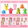 Joyfy 28 Pack Valentine Day Classroom Exchange Gift Cards with Fidget Popping Animal Keychains Gift Card and Toy Set Animal Keychain Assorted Colors - 3 of 4