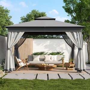 Outdoor Patio Gazebo with Double Roof,Party Gazebo with Mosquito Netting,Lounge Canopy Tent for Backyard Garden-Cuddlewood - 1 of 4