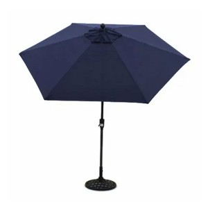 Four Seasons Courtyard Brookfield 9 Foot Market Patio Table Umbrella with Aluminum Pole, for Outdoor Space, Garden, Deck, and Porch, Navy - 1 of 4