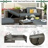 Bestier Patio Furniture Sets, Outdoor Wicker Conversation Set with Lift Top Table, Adjustable Backrest, Ottomans, Modular Sectional Sofa for Backyard - 3 of 4
