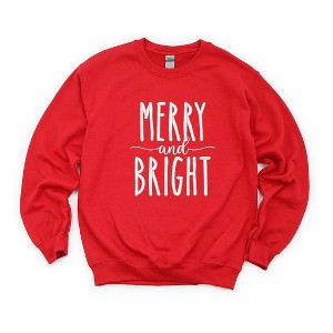 Simply Sage Market Women's Graphic Sweatshirt Embroidered Merry and Bright - 1 of 4