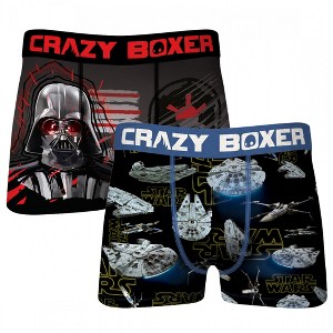 Mens Star Wars Darth Vader and Millennium Falcon 2-Pack of Crazy Boxer Briefs - 1 of 4