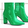 Allegra K Women's Halloween Pointed Toe Zip Chunky Heels Ankle Booties - 3 of 4