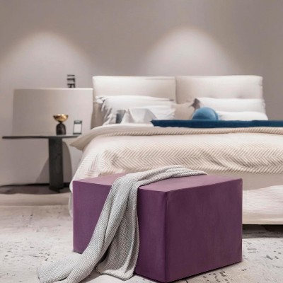 Stuffed Pouf Ottoman with Foam Filling ¨C Removable Cover, Perfect for Living Room Foot Rest, Under-Desk Use & Stylish Decor