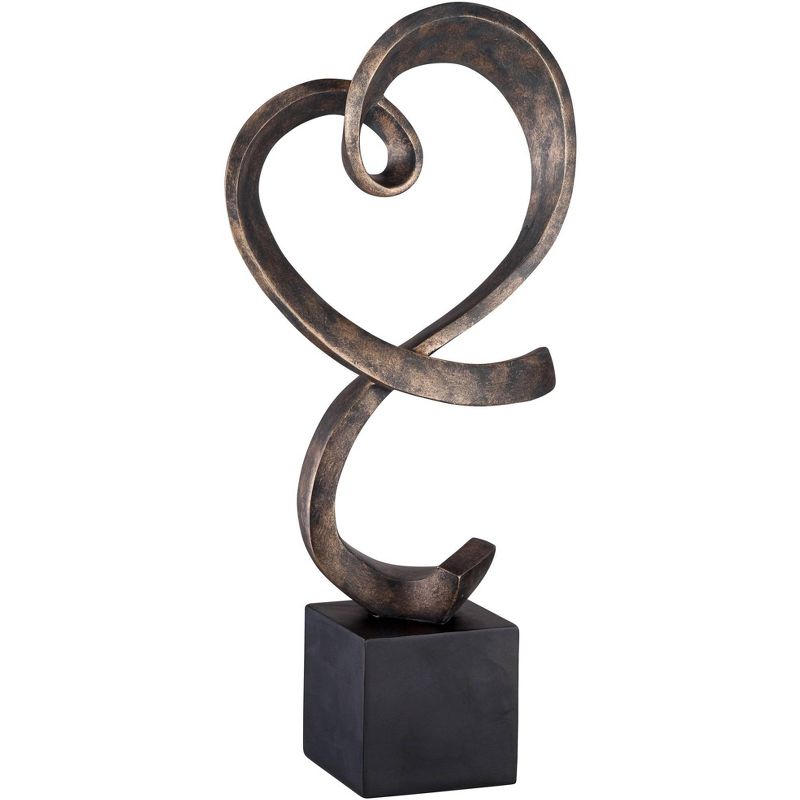 Studio 55D Swirling Heart 17 1/4" High Brushed Nickel Modern Sculpture, 1 of 6