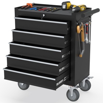 Huxxion 5-Drawer Heavy Duty Rolling Tool Chest Tool Storage Box