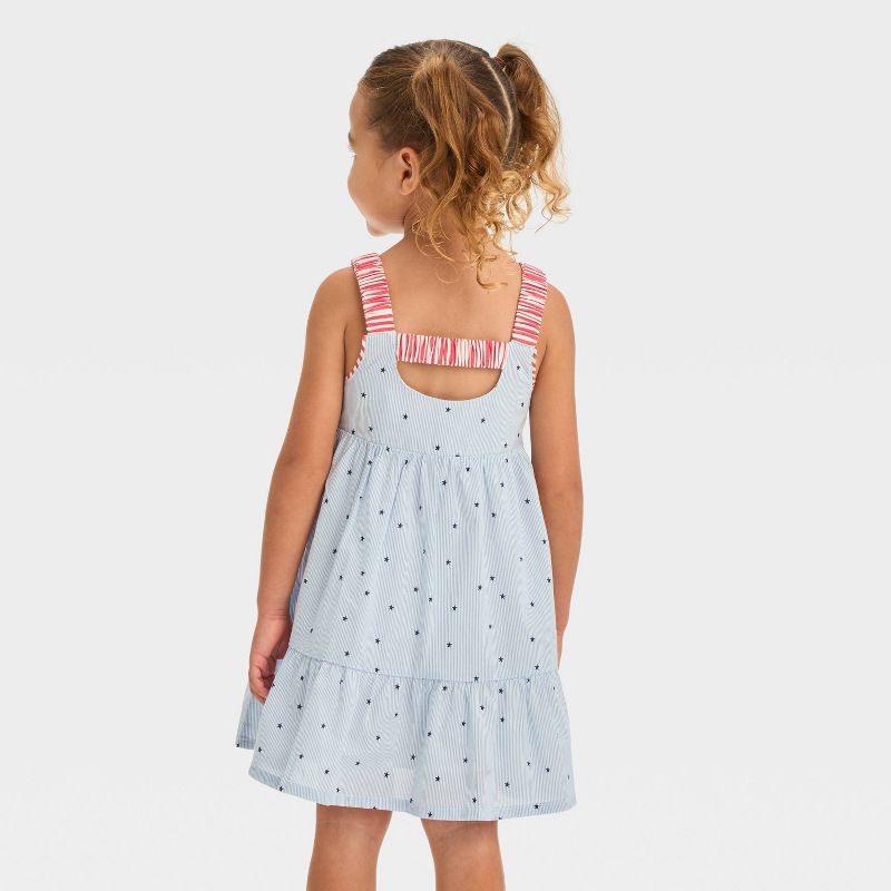 Toddler Girls' Striped Star Dress - Cat & Jack™ Blue, 2 of 4