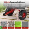 Steel Garden Cart, 880LBS/1400LBS Heavy Duty Garden Dump Cart, Meatl Utility Wagon with Removable Sides & 180° Rotating Handle - 2 of 4