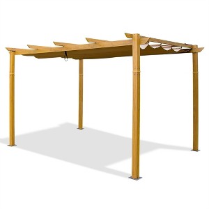 Gulches Outdoor Retractable Pergola with Weather-Resistant Sun Shade Canopy, Aluminum Gazebo for BBQ, Parties, Weddings, Patios, Decks, Gardens - 1 of 4