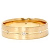 Pompeii3 Mens Comfort Fit Bezel Diamond Wedding Gold Band Ring - 2 of 4