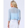 INSPIRE CHIC Women's 3/4 Sleeve Open Front Mesh Sheer Chiffon Bolero Shrug - 3 of 4
