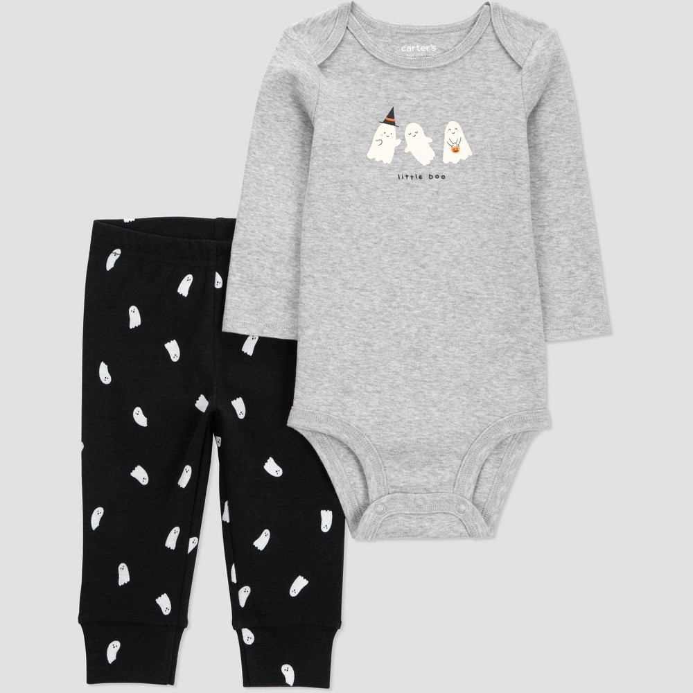Carter's Just One You® Baby 2pc Ghost Top & Bottom Set - Gray 6M
