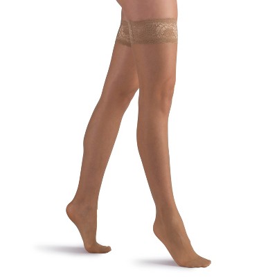 LECHERY Women's Lustrous Silky Glossy 20 Denier Thigh Highs (1 Pair)