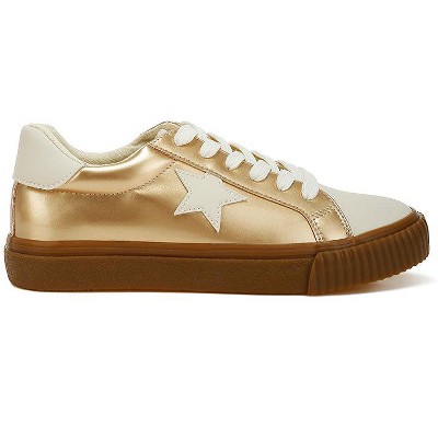 Женские кроссовки London Rag Womens Jumping jacks Metallic Faux Leather Star Sneakers 9 — фото 2