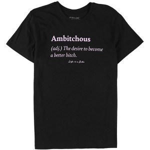 Elevenparis Womens Ambitchous Graphic T-Shirt, Black, X-Large - 1 of 2