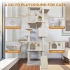 Racxily 84-Inch Cat Tree Tower, Beige Multi-Level Design with Condo & Hammock - 4 of 4
