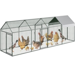 GustoWave Large Metal Chicken Coop Walk-in Chicken Runs Black - 1 of 4