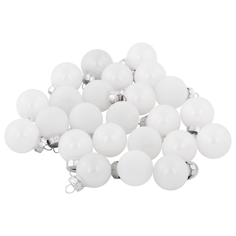 Northlight 24ct White Shiny & Matte Glass Christmas Ball Ornaments 1-Inch (25mm), 1 of 7