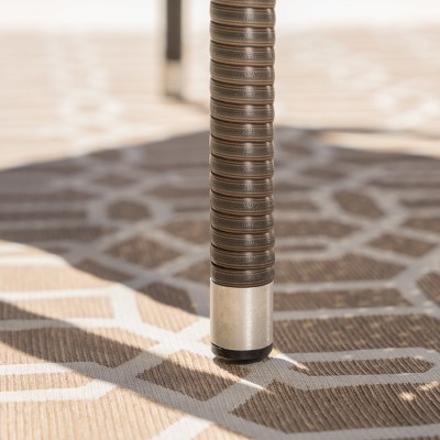 Mirage Brown Wicker Stackable Outdoor Dining Chairs with Iron Frame