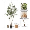 Kate and Laurel Oliveira Faux Olive Tree with Livia Woven Basket, 7 FT, Natural Water Hyacinth - 2 of 4