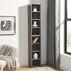 YONWAY 8-Tier Media Tower Rack,CD DVD Slim Storage Cabinet with Adjustable Shelves,Tall Narrow Bookcase Display Bookshelf for Home Office - 2 of 4