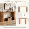 KIGFTSOD Vintage Console Table with Beaded Trim, Reversible Curved Legs & Natural Wood Veneer Finish for Hallway, Living Room or Behind Sofa - 4 of 4