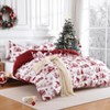Nasitip Christmas Duvet Cover, Soft Brushed Microfiber Comforter Cover Sets, Reindeer Printed Holiday Theme Bedroom Decorative Bedding, Boho Red - 2 of 4