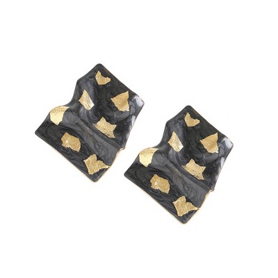 SOHI Women's Green Foil Drop Earrings