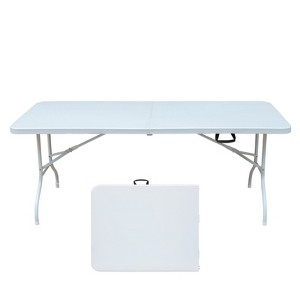 PAGED Folding Table Portable Patio Dining Table with Fixed Grip and Waterproof Table Top for Patio, Deck, Poolside - 1 of 4