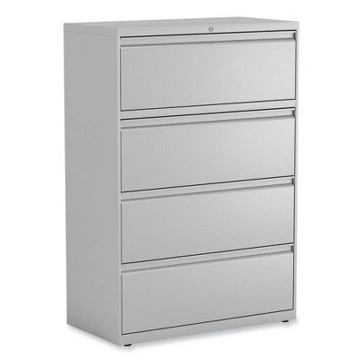 Light Gray 4-Drawer Lockable Mobile Lateral File Cabinet