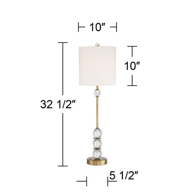 Vienna Brass and Crystal Art Deco Table Lamp with White Shade