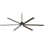 96" Casa Vieja Bravo Modern Industrial Large Indoor Outdoor Ceiling Fan with LED Light Remote Oil Rubbed Bronze Damp Rated for Patio Exterior House