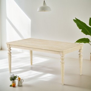 NicBex Dining Room Table for 6 Rustic 65" Wood Dining Table Counter Height Table with 4 Wood Legs for Kitchen - 1 of 4