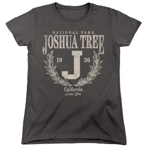Joshua Tree National Park Laurel Wreath Women's T-Shirt Charcoal - 1 of 4