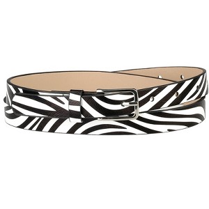 Allegra K Women's Skinny Cute Animal Printed Pants Dress Thin Faux Leather Waist Belts - 1 of 4
