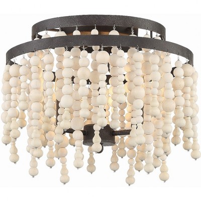 Crystorama Lighting Poppy 3 - Light Flush Mount in  Forged Bronze