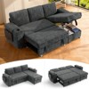 Dyonery sofa, with a pull-out bed, 5-seat sofa, adjustable backrest, storage space, small table and cup holder, tool-free assembly - 3 of 4