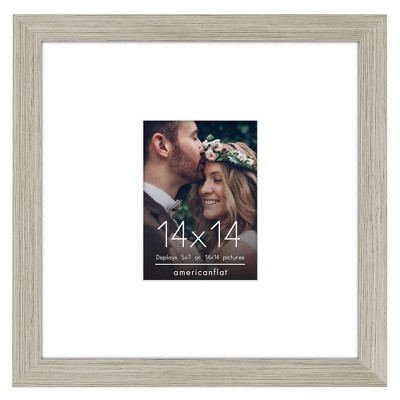Americanflat 14x14 Wedding Signature Picture Frame - 5x7 Picture Frame with or 14x14 Frame without Mat - Shatter Resistant Wedding Photo Frame