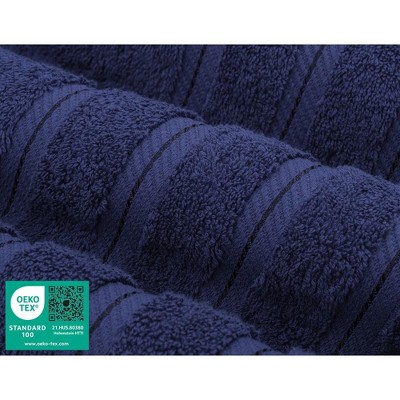 Navy Blue 100% Cotton Turkish 4 Piece Bath Towel Set