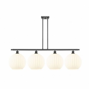 White Venetian - 4 Light Stem Hung Island In Modern Style-14 Inches Tall and 50.25 Inches Wide - 1 of 1