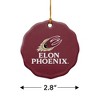 Elon University Phoenix Logo Porcelain Scalloped Holiday Christmas Tree Ornament - 3 of 4