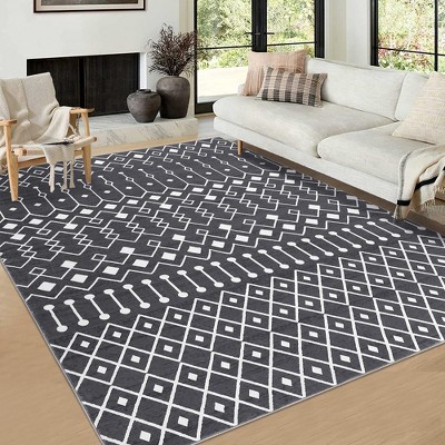Area Rugs Washable Rugs Bedroom Decor Moroccan Throw Rugs Geometric Carpet Living Room Rug Modern Area Rug for Bedroom Boho Rug