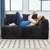 64.2'' Chenille Minimalist Loveseat Sofa with Sleeper and Ergonomic Deep Seat - 2 of 4