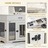 Resenkos Dog House, Pet House,Dog Cave,Dog Crate,Dog Crate Furniture with Soft Water-Resistant Cushion, Dog Kennel End Table with Drawer, White - 4 of 4